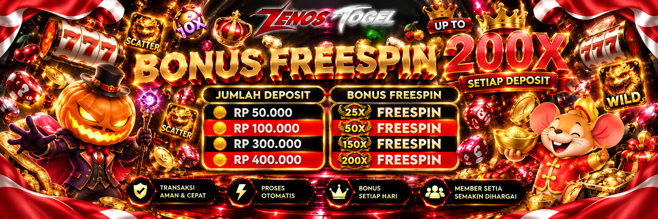 BONUS FREESPIN KHUSUS SLOT GAMES HINGGA 200X